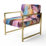 Pink And Beige Feathered Animal Elegance - Modern Arm Chair