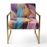 Pink And Beige Feathered Animal Elegance - Modern Arm Chair