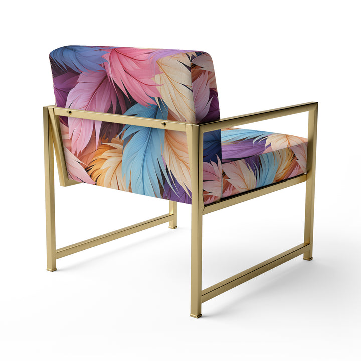 Pink And Beige Feathered Animal Elegance - Modern Arm Chair