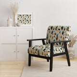 Beige And Blue Boho Chic Feathers Charms - Bohemian Accent Slipper Chair