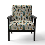 Beige And Blue Boho Chic Feathers Charms - Bohemian Accent Slipper Chair
