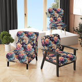 Blue And Pink Flowers Paisley Botanic Pattern - Glam Arm Chair