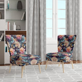 Blue And Pink Flowers Paisley Botanic Pattern - Glam Arm Chair