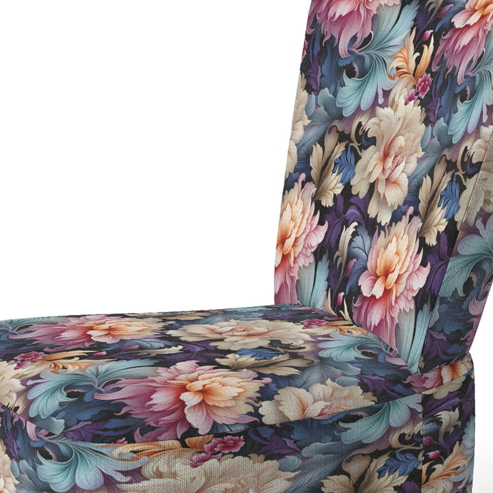 Blue And Pink Flowers Paisley Botanic Pattern - Glam Arm Chair