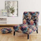 Blue And Pink Flowers Paisley Botanic Pattern - Glam Arm Chair