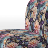 Blue And Pink Flowers Paisley Botanic Pattern - Glam Arm Chair