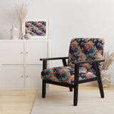 Blue And Pink Flowers Paisley Botanic Pattern - Glam Arm Chair
