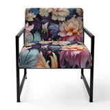 Blue And Pink Flowers Paisley Botanic Pattern - Glam Arm Chair