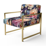 Blue And Pink Flowers Paisley Botanic Pattern - Glam Arm Chair