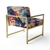 Blue And Pink Flowers Paisley Botanic Pattern - Glam Arm Chair