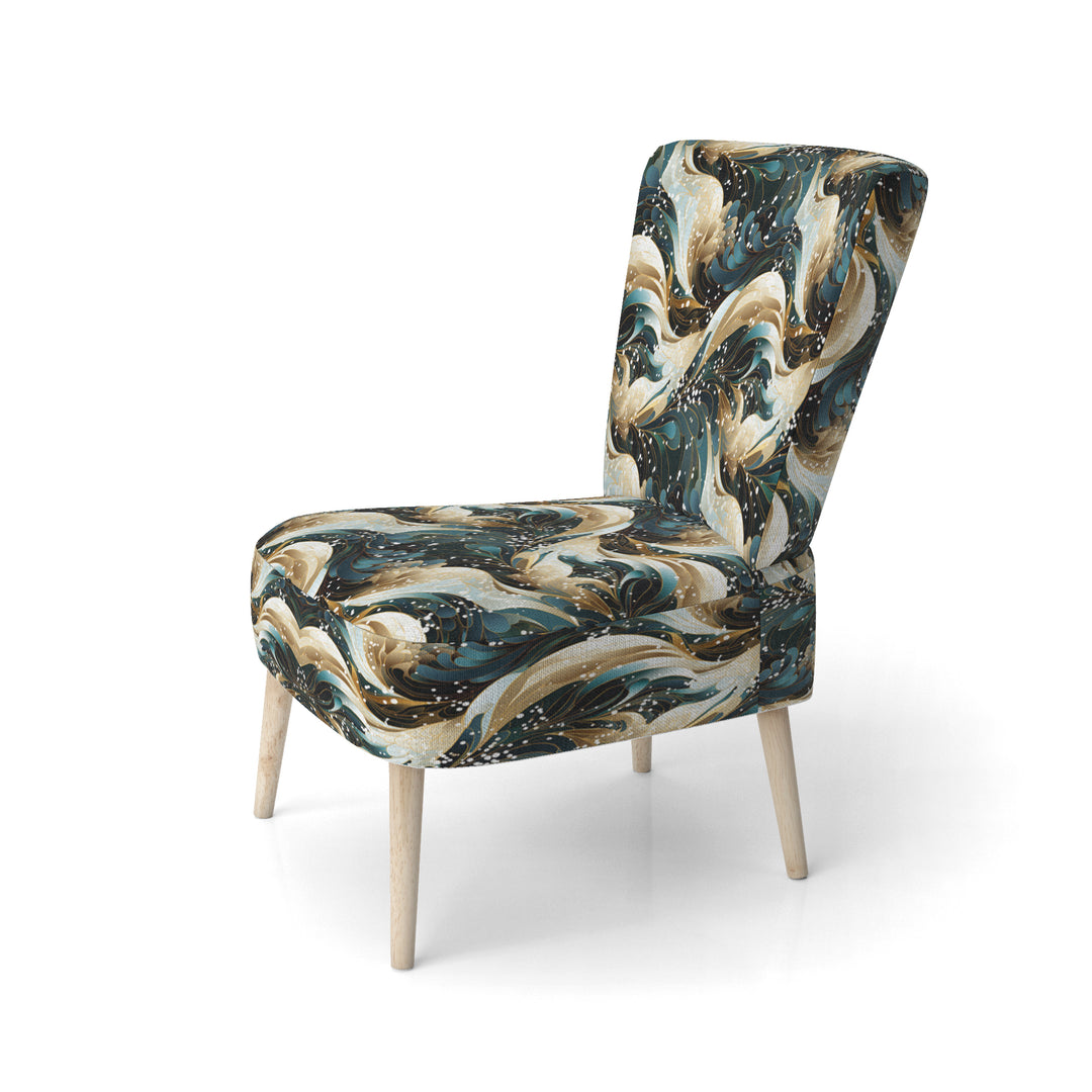 Blue And Golden Ethereal Essence - Modern Arm Chair