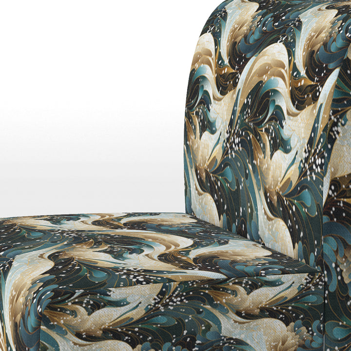 Blue And Golden Ethereal Essence - Modern Arm Chair