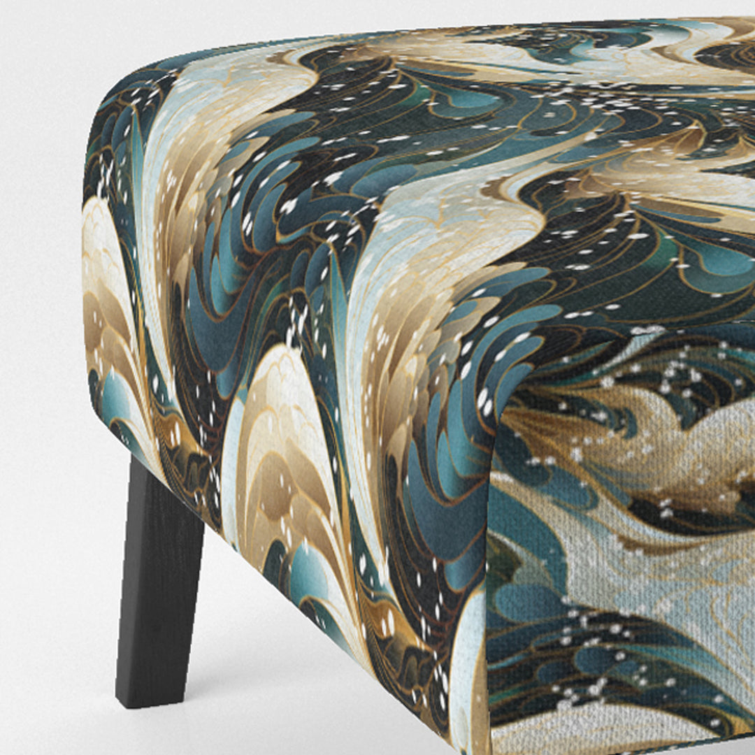 Blue And Golden Ethereal Essence - Modern Arm Chair