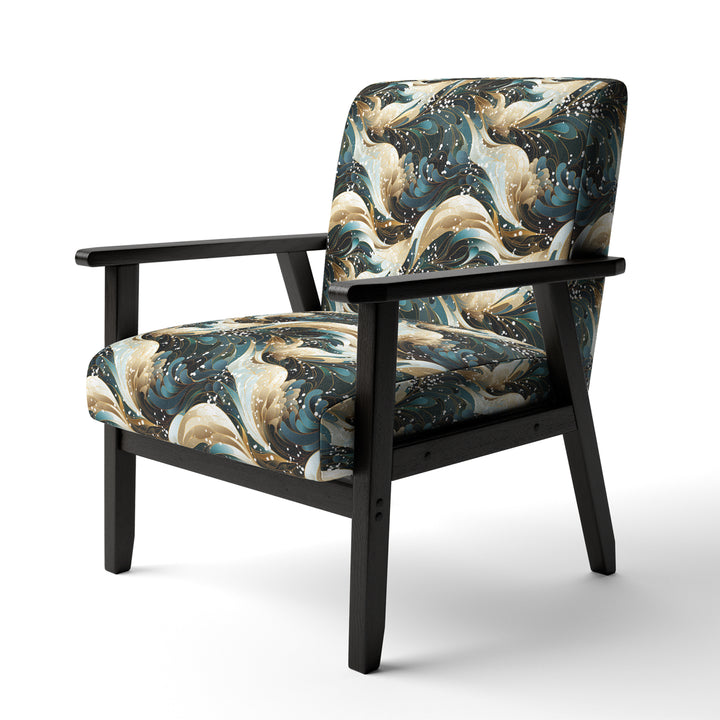 Blue And Golden Ethereal Essence - Modern Arm Chair