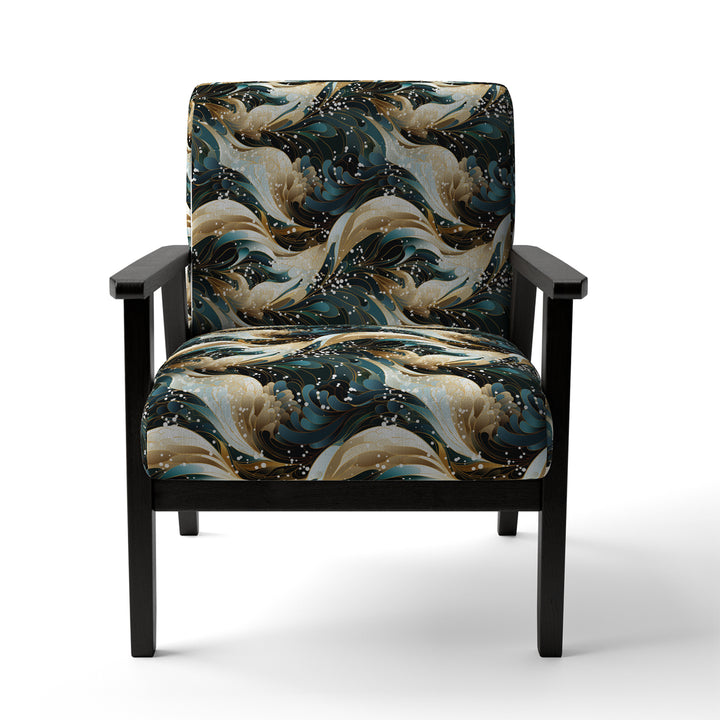 Blue And Golden Ethereal Essence - Modern Arm Chair