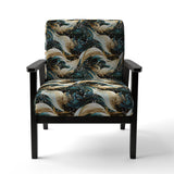 Blue And Golden Ethereal Essence - Modern Arm Chair