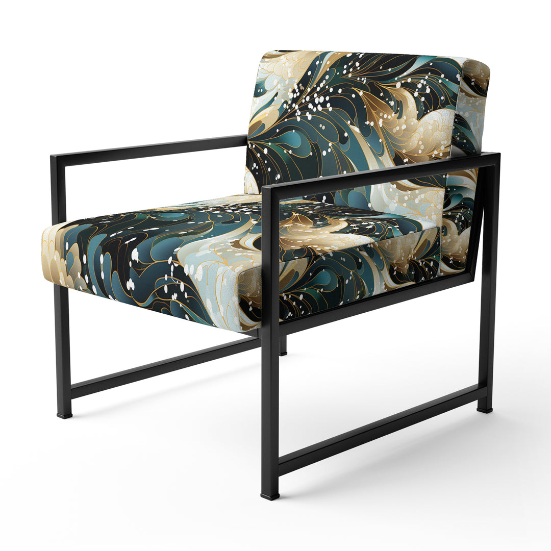 Blue And Golden Ethereal Essence - Modern Arm Chair