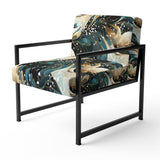 Blue And Golden Ethereal Essence - Modern Arm Chair