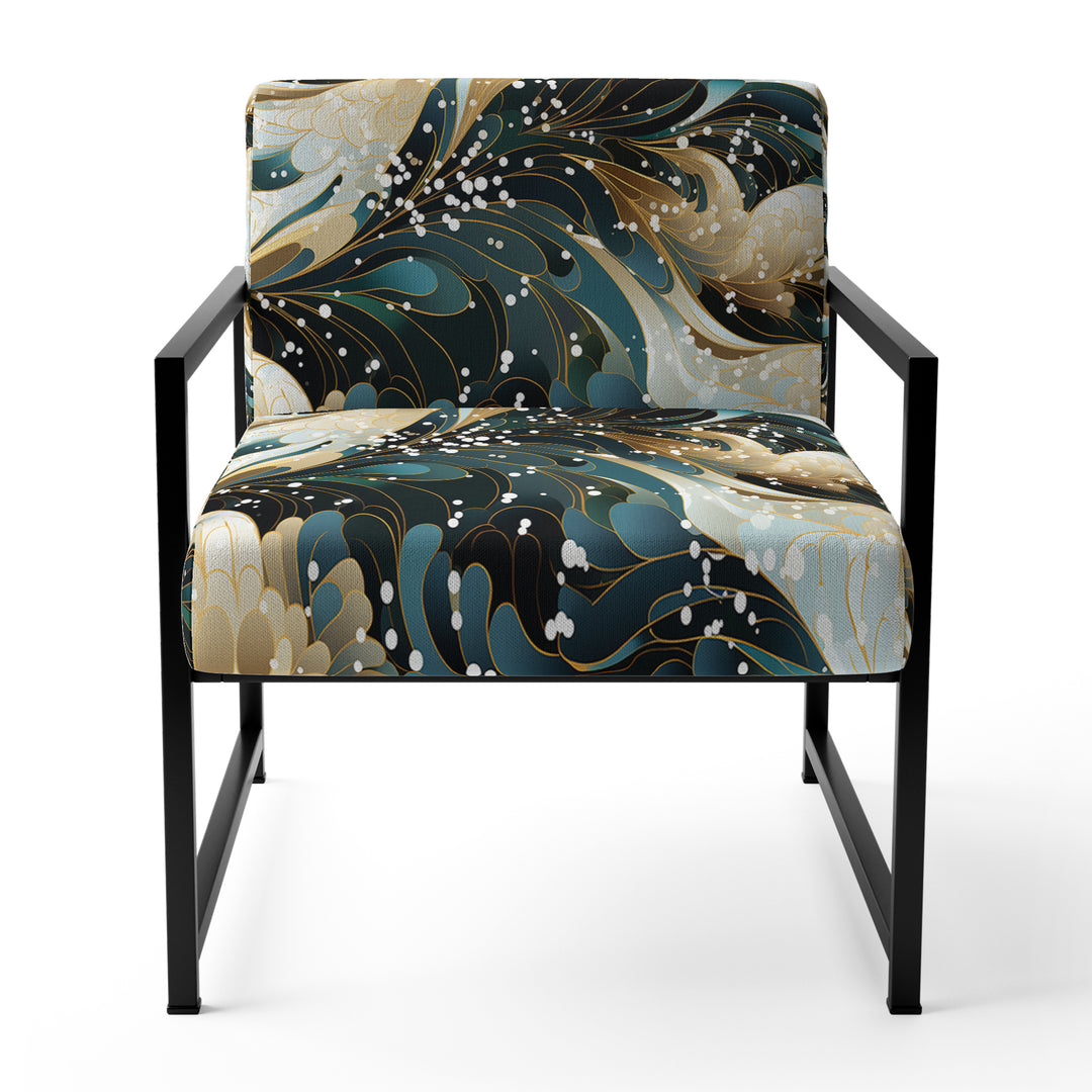 Blue And Golden Ethereal Essence - Modern Arm Chair