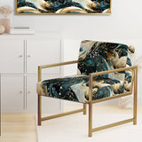 Blue And Golden Ethereal Essence - Modern Arm Chair