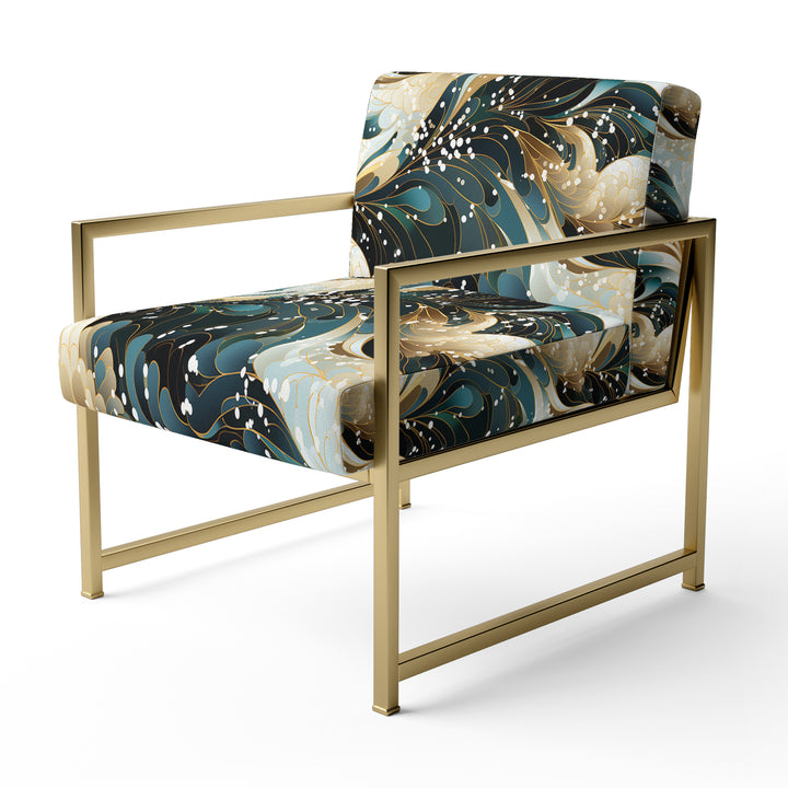 Blue And Golden Ethereal Essence - Modern Arm Chair
