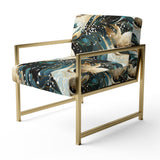 Blue And Golden Ethereal Essence - Modern Arm Chair