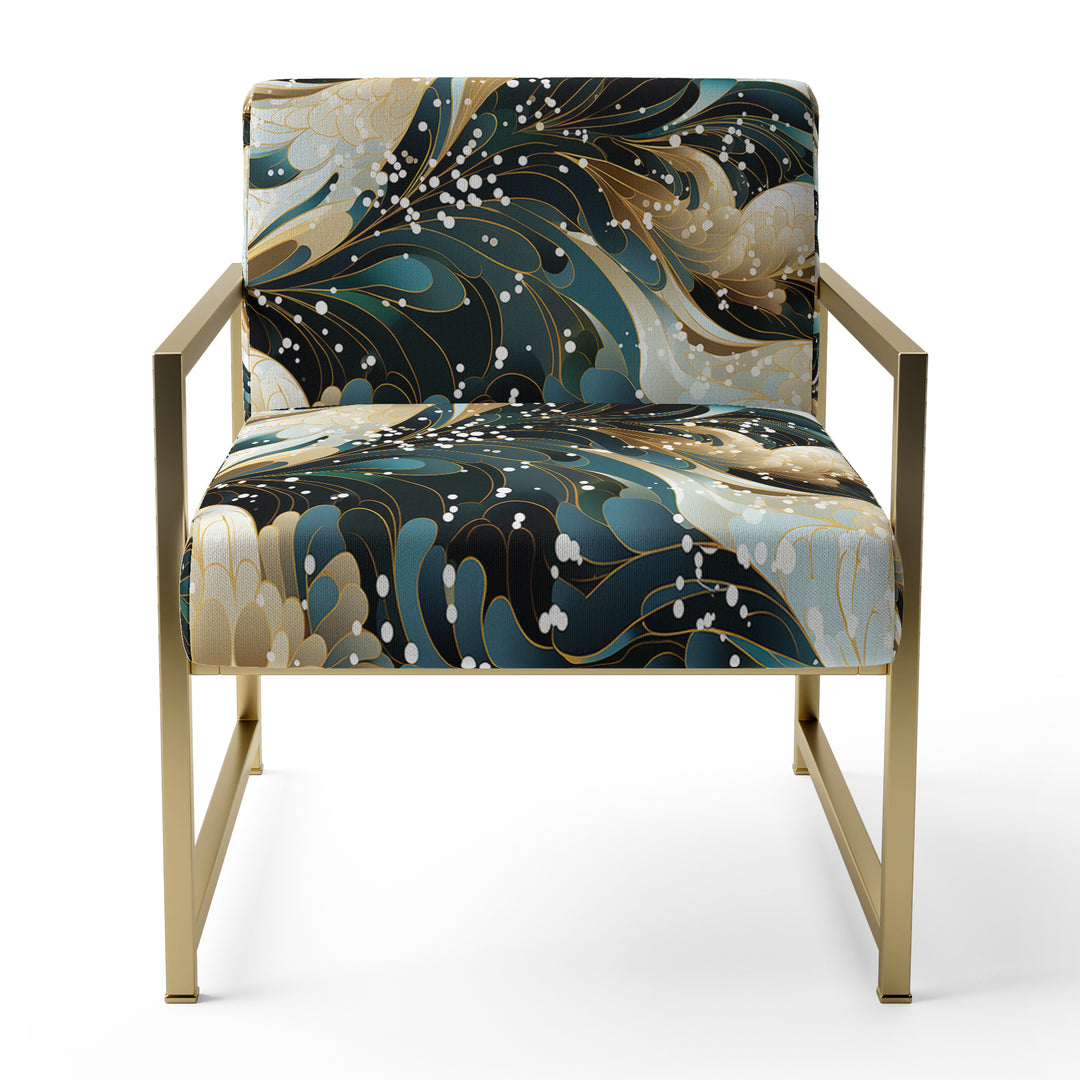 Blue And Golden Ethereal Essence - Modern Arm Chair