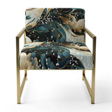 Blue And Golden Ethereal Essence - Modern Arm Chair