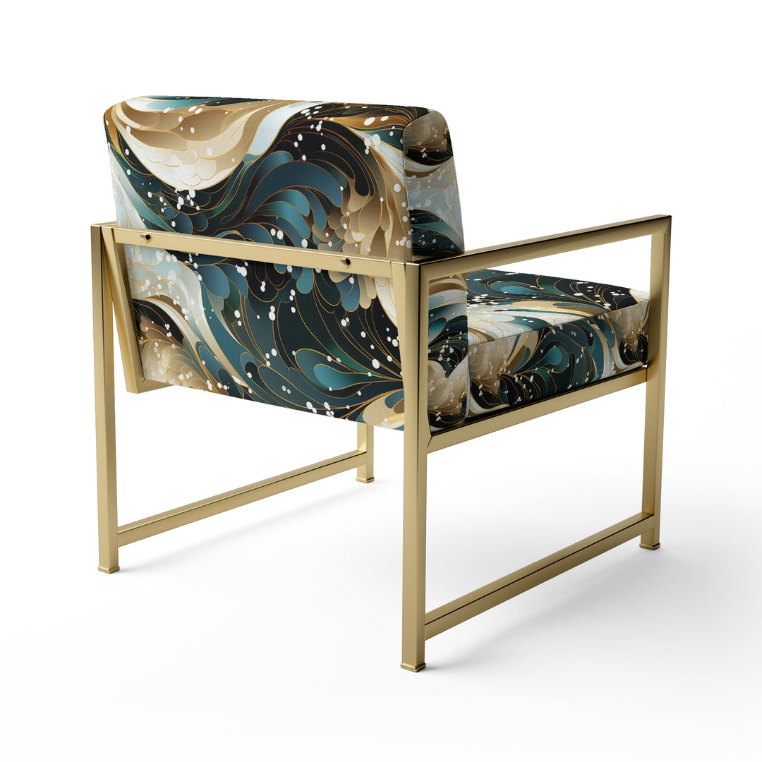 Blue And Golden Ethereal Essence - Modern Arm Chair