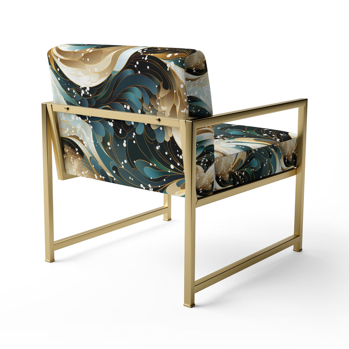 Blue And Golden Ethereal Essence - Modern Arm Chair
