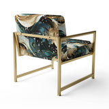 Blue And Golden Ethereal Essence - Modern Arm Chair