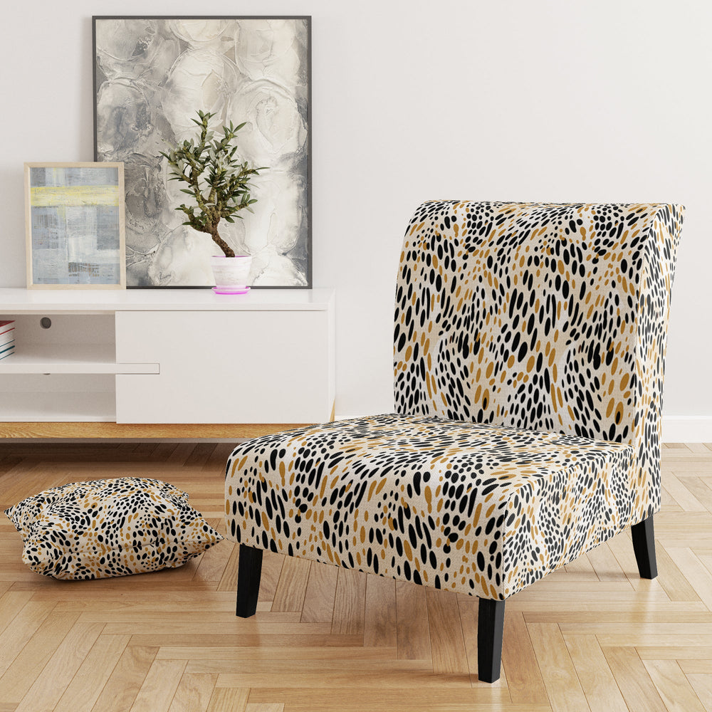 Beige And Black Cheetah Print Simplicity - Modern Arm Chair
