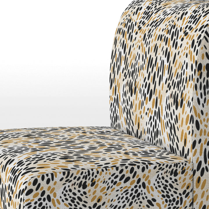 Beige And Black Cheetah Print Simplicity - Modern Arm Chair
