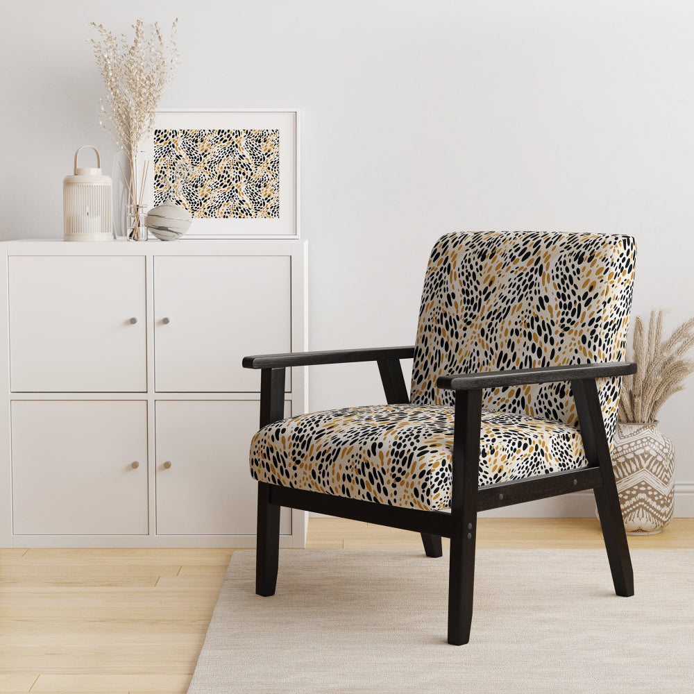 Beige And Black Cheetah Print Simplicity - Modern Arm Chair