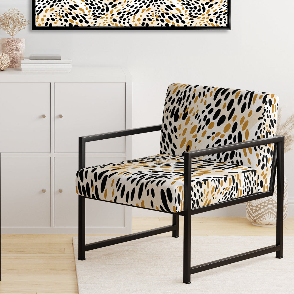 Beige And Black Cheetah Print Simplicity - Modern Arm Chair
