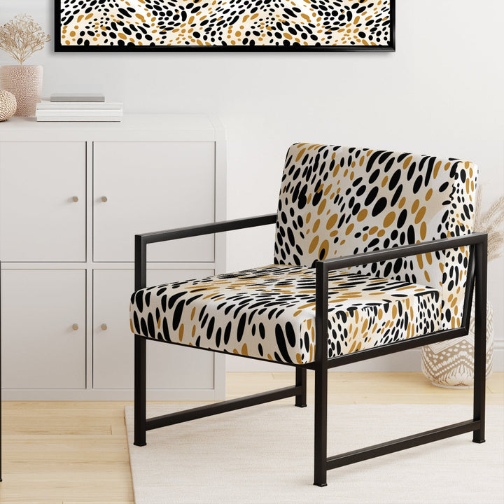 Beige And Black Cheetah Print Simplicity - Modern Arm Chair
