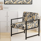 Beige And Black Cheetah Print Simplicity - Modern Arm Chair
