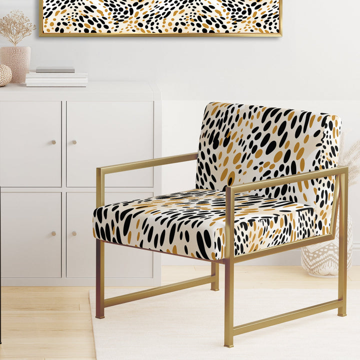 Beige And Black Cheetah Print Simplicity - Modern Arm Chair