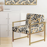 Beige And Black Cheetah Print Simplicity - Modern Arm Chair