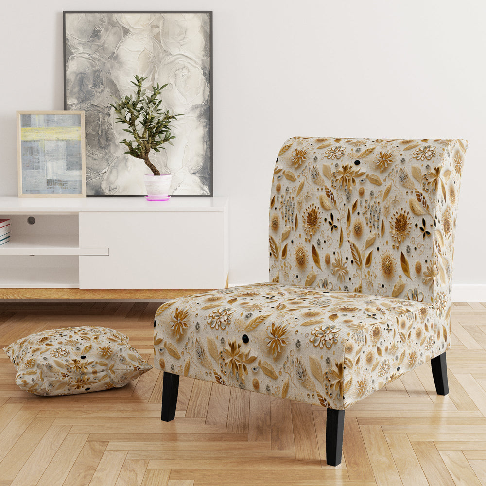 White And Gold Glam Marble Pattern - Upholstered Glam Accent Chairs