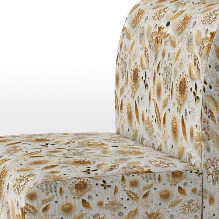 White And Gold Glam Marble Pattern - Upholstered Glam Accent Chairs