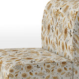 White And Gold Glam Marble Pattern - Upholstered Glam Accent Chairs