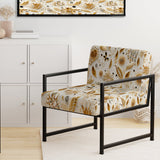 White And Gold Glam Marble Pattern - Upholstered Glam Accent Chairs