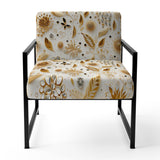 White And Gold Glam Marble Pattern - Upholstered Glam Accent Chairs