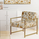 White And Gold Glam Marble Pattern - Upholstered Glam Accent Chairs