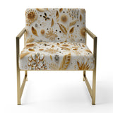 White And Gold Glam Marble Pattern - Upholstered Glam Accent Chairs