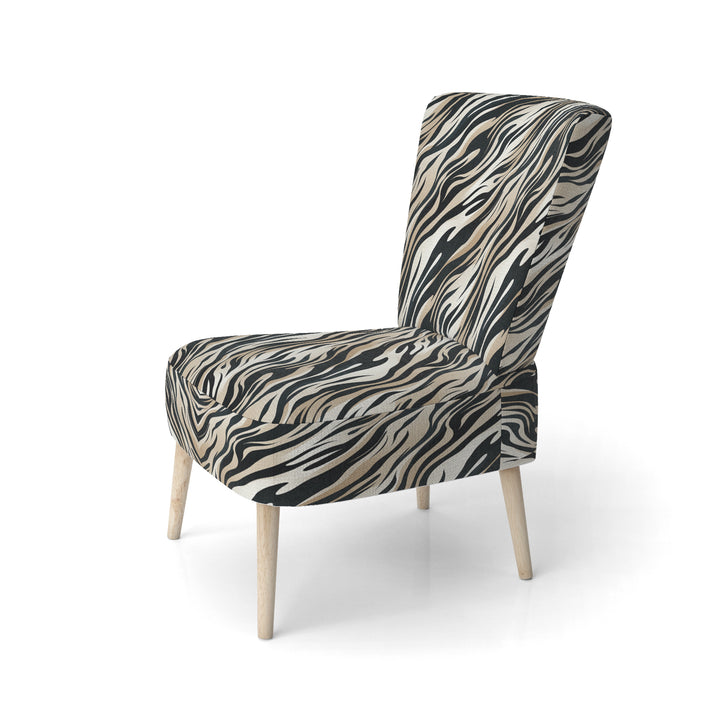 Beige And Black Zebra Sophistication - Modern Arm Chair