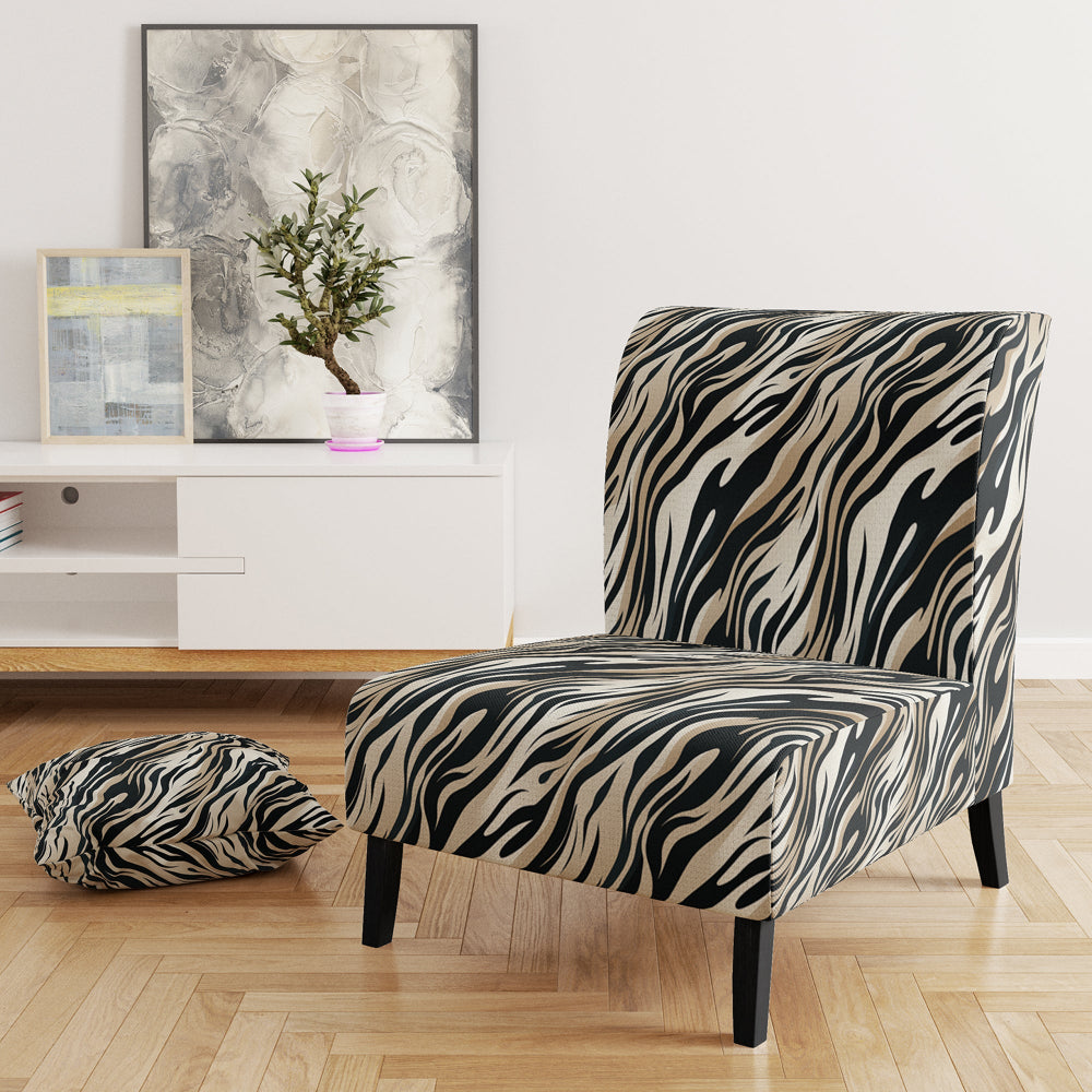 Beige And Black Zebra Sophistication - Modern Arm Chair