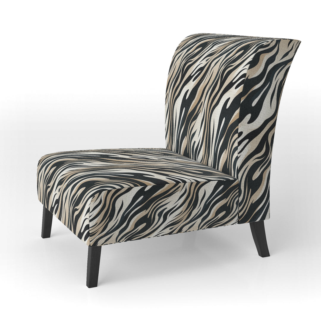 Beige And Black Zebra Sophistication - Modern Arm Chair