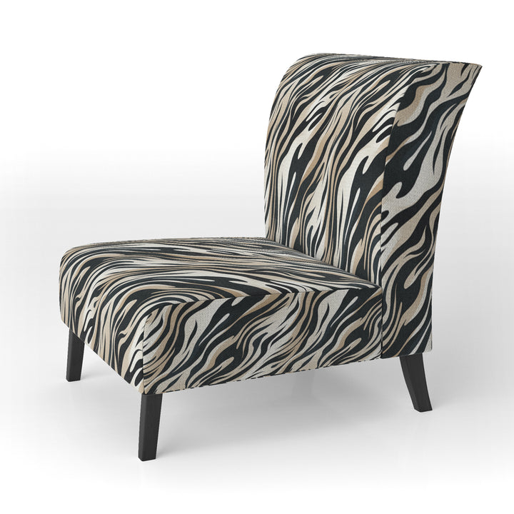 Beige And Black Zebra Sophistication - Modern Arm Chair